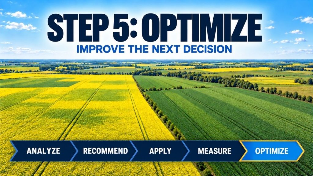 Step 5 Optimize in the Ag Drones Crop Performance System