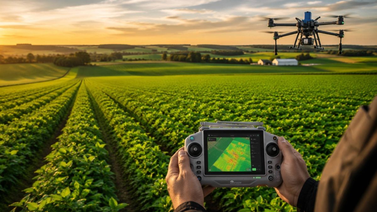 Drone crop monitoring over a Canadian field